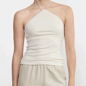 Enza Costa Silk Rib Halter in Color Canvas